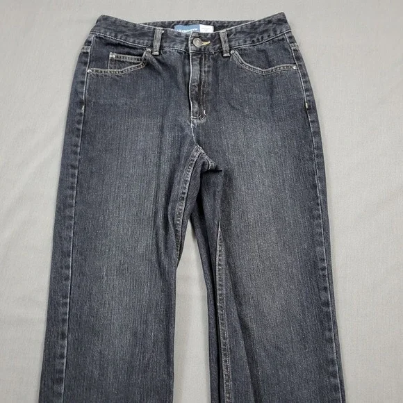 Liz Claiborne Womens Straight Leg Jeans Dark Wash 100% Cotton Blue Denim Size 4 - Picture 9 of 10